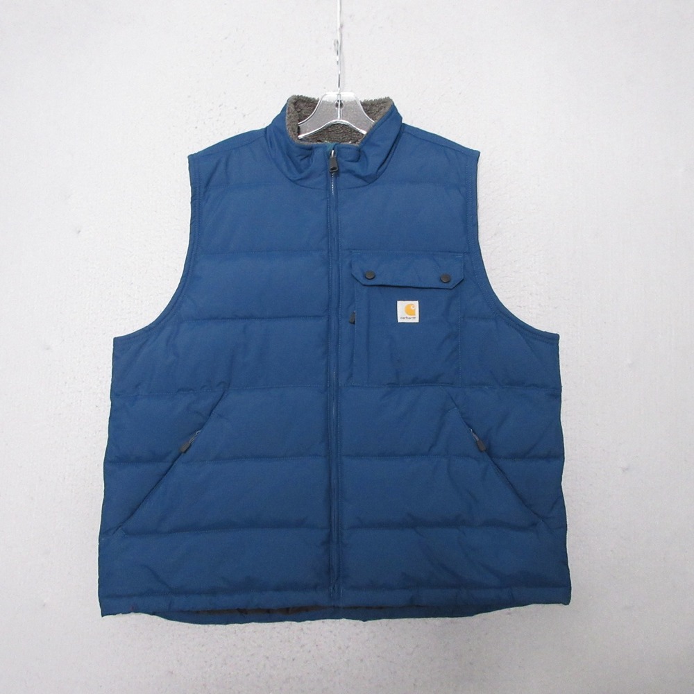 Carhartt Vest XL Rain Defender Loose Fit Montana Puffer Blue Workwear Utility